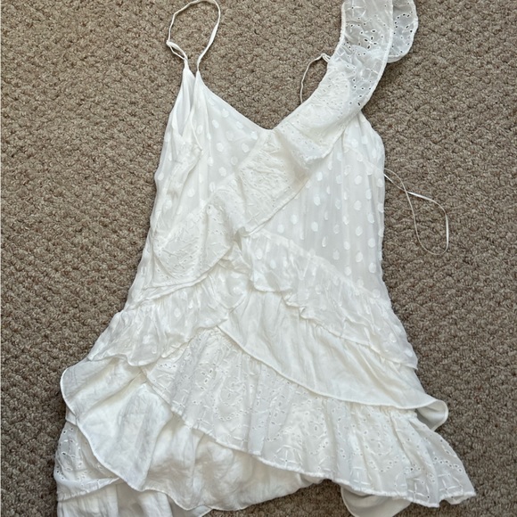White Mini Ruffle Dress - Picture 4 of 6